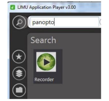 Click on the app player, and type panopto into the search box